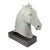 Verde Horse Head Sculpture on Black Base Attribute to Paul Wayland Bartlett For Sale