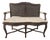 Vintage French Louis Style Cane Back Bench Settee With Carved Wood Frame For Sale