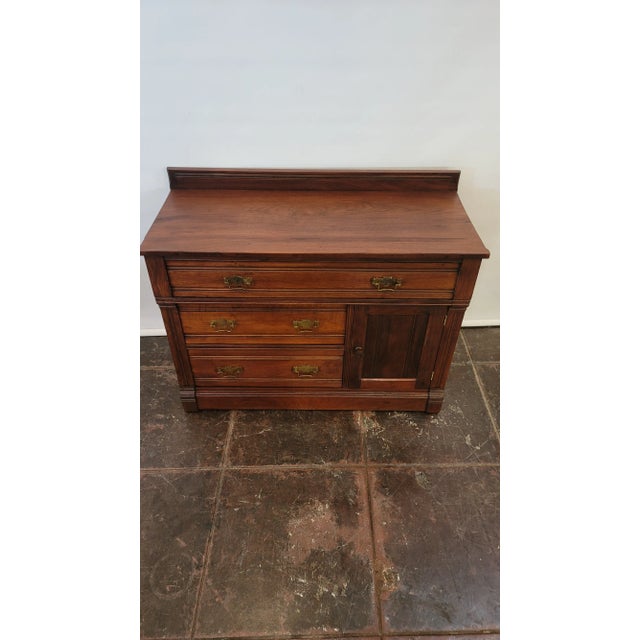 Wood Antique 1870s Victorian Cherry Wash Stand Dresser For Sale - Image 7 of 8