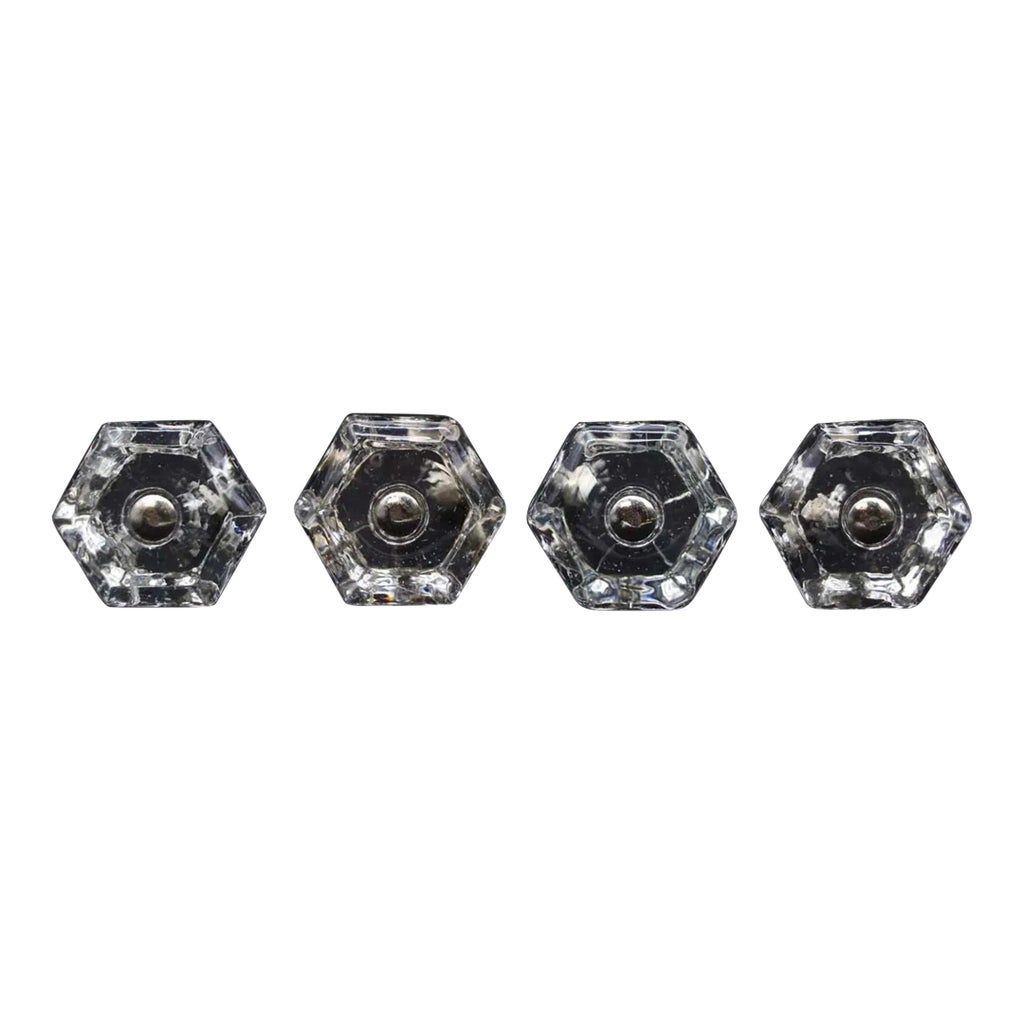 thumbnail image 2 of Vintage Hexagonal Glass Knob – Farmhouse Style For Cabinets & Drawers, Polished Finish, Single 2 of 5