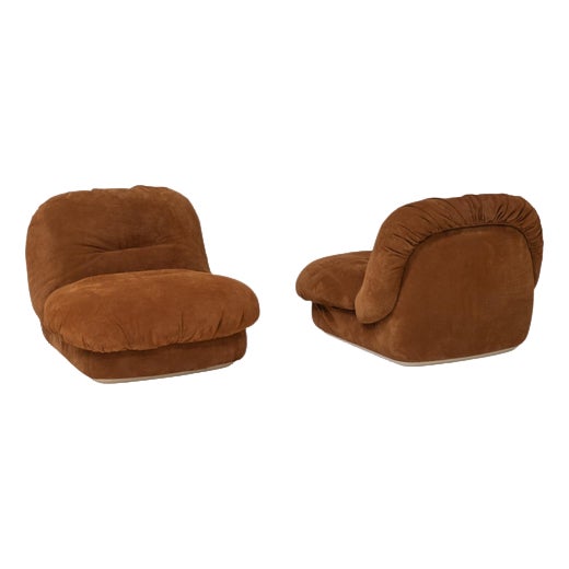 Jumbo Lounge Chairs attributed to Alberto Rosselli for Saporiti Italia, Italy, 1970s, Set of 2 For Sale