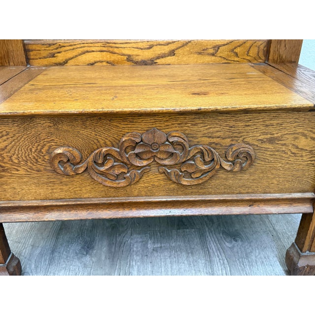 Vintage Oak Hall Rack For Sale In Los Angeles - Image 6 of 11
