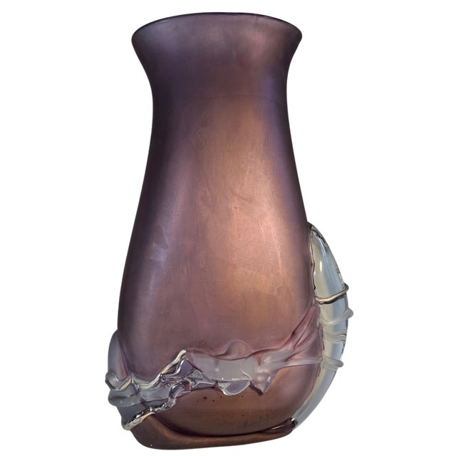 Art Glass Purple Vase Signed by Ion Tamaian For Sale - Image 12 of 18