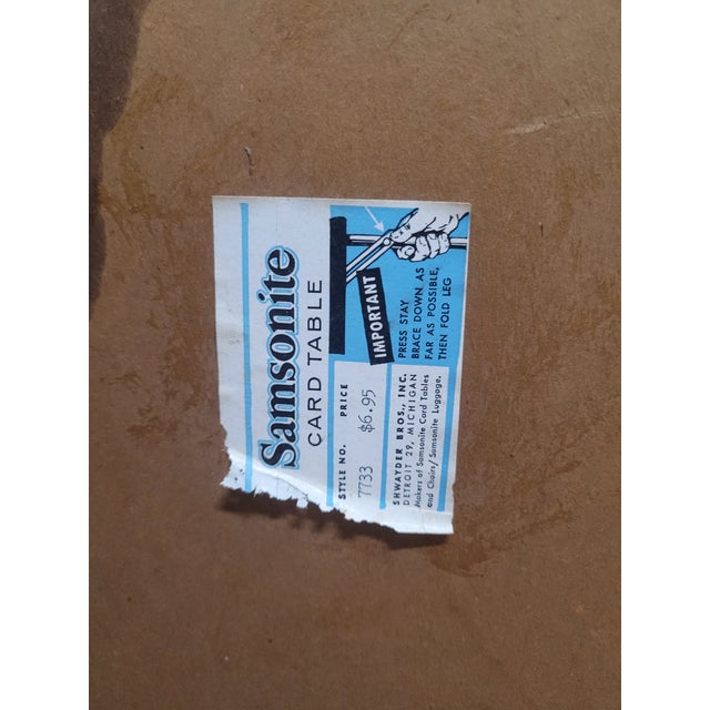 1950s Vintage Samsonite Card Table For Sale - Image 9 of 10