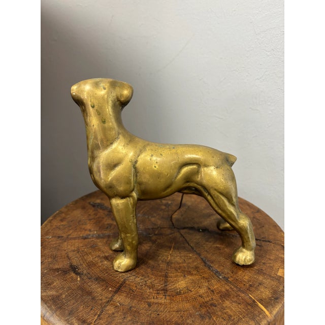 Early 20th Century Vintage English Brass Dog For Sale - Image 5 of 6