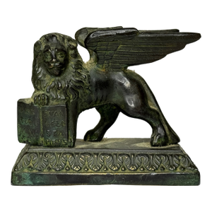 Italian Neoclassical Bronze Winged Lion of Saint Mark Venetian Grand Tour