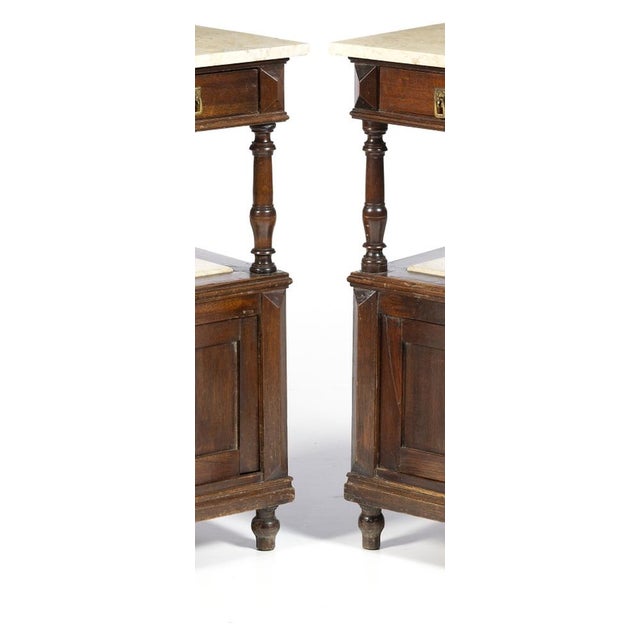 Wood Bedside Tables, 19th Century, Set of 2 For Sale - Image 7 of 8