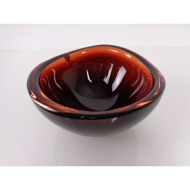 Swedish Burgundy Glass Bowl from Orrefors, 1960s For Sale - Image 11 of 18