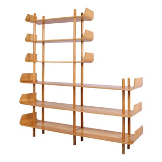 Large Birch Wall Unit by Willem Lutjens for Gouda Den Boer, 1950s For Sale