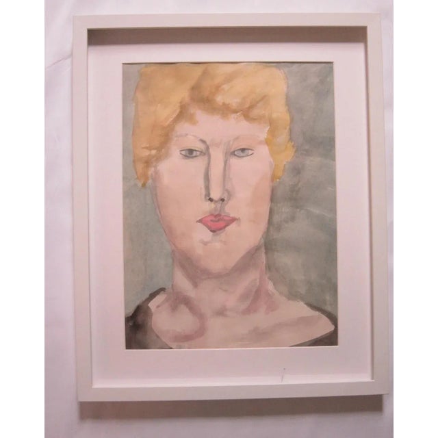 Vintage Watercolor painting of a woman from the 70's. It is set in a shadowbox frame with a plexiglass liner. The painting...