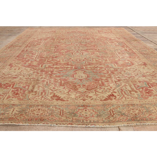 Antique Persian Heriz Rug, 08'05 X 12'01 For Sale - Image 9 of 10