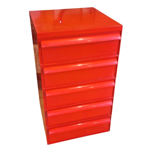 Red No. 4601 Chest of Drawers by Simon Fussell for Kartell, 1970s For Sale