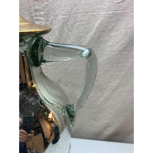 Silver Vintage Early 20th Century Mercury Glass Lamp For Sale - Image 8 of 10