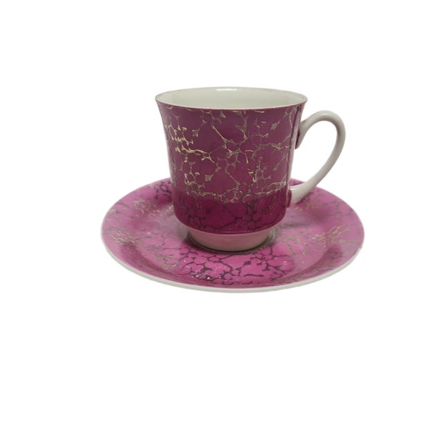 Ceramic Vintage Polish Cup and Saucer from Ćmielów Pottery, 1970s, Set of 2 For Sale - Image 7 of 8