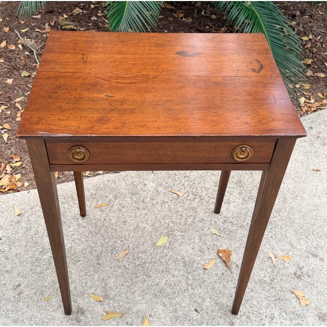 Traditional Antique Georgian Style Mahogany Side Table, One Drawer Stand For Sale - Image 3 of 11