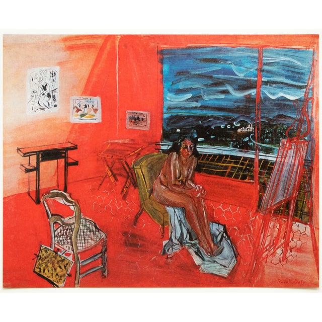 Paper 1970 After Raoul Dufy "The Workshop in Vence", Full-Color Parisian Print For Sale - Image 7 of 7
