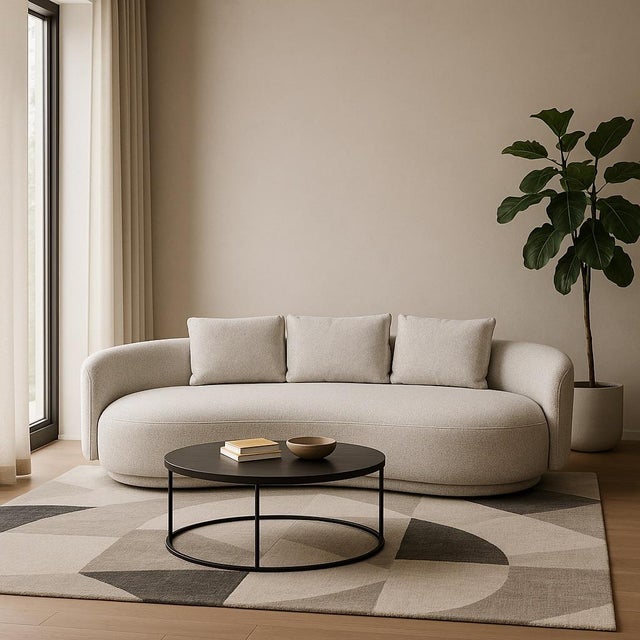 Its sculptural, softly curved silhouette creates an inviting, organic flow, while the luxe oyster-beige upholstery adds a...