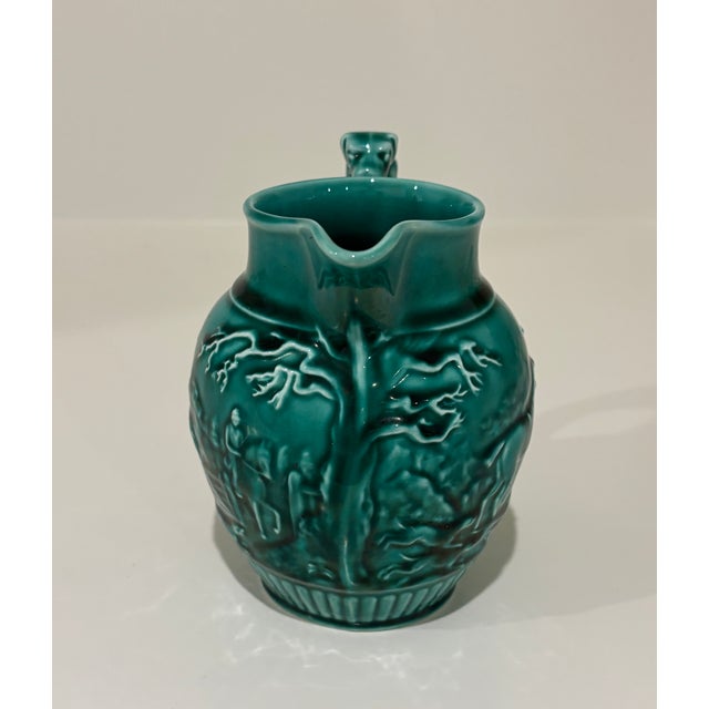 Ceramic Vintage Wedgwood Etruria & Barlaston Hound-Handle Majolica Pitcher For Sale - Image 7 of 17