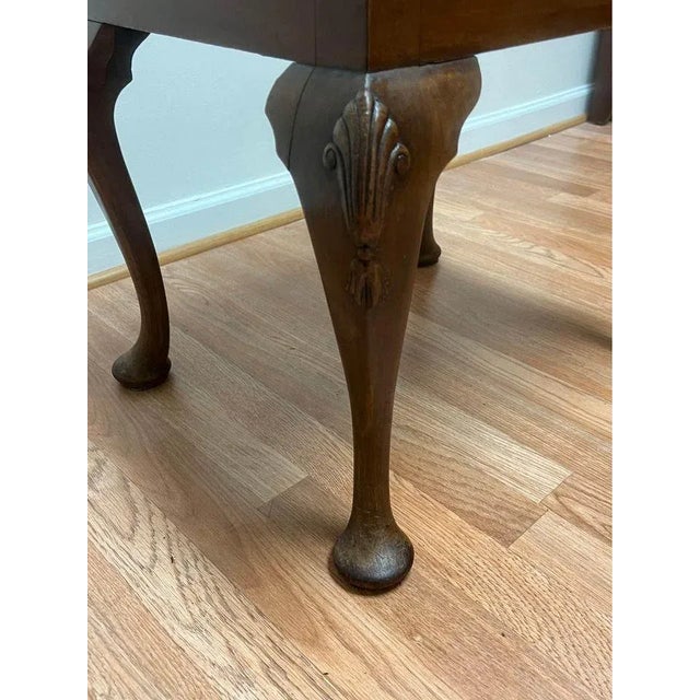 Brown Early 20th Century Antique Queen Anne Mahogany Stool For Sale - Image 8 of 10