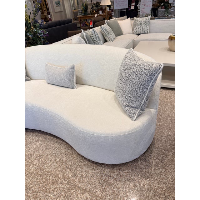 New Bernhardt Mid Century Style Curved Cloud Sofa For Sale In New York - Image 6 of 11