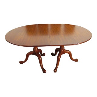 Henkel Harris Solid Cherry Dining Table With Four Leaves For Sale