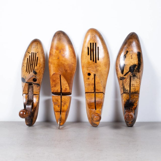 Industrial Antique Wooden Shoe Forms c.1920-3 Sets Available For Sale - Image 3 of 3