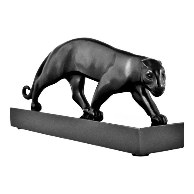 Luc Alliot, Art Deco Panther Sculpture, 1930, Bronze on Marble Base For Sale - Image 3 of 11