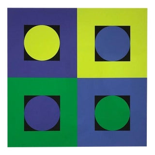 Genevieve Claisse, Geometric Composition, 1970s, Silkscreen For Sale