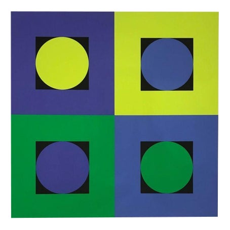 Genevieve Claisse, Geometric Composition, 1970s, Silkscreen For Sale