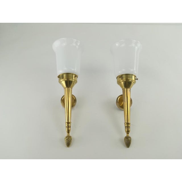 Gold Empire Wall Lamp Made of Brass, 1910, Set of 2 For Sale - Image 8 of 8