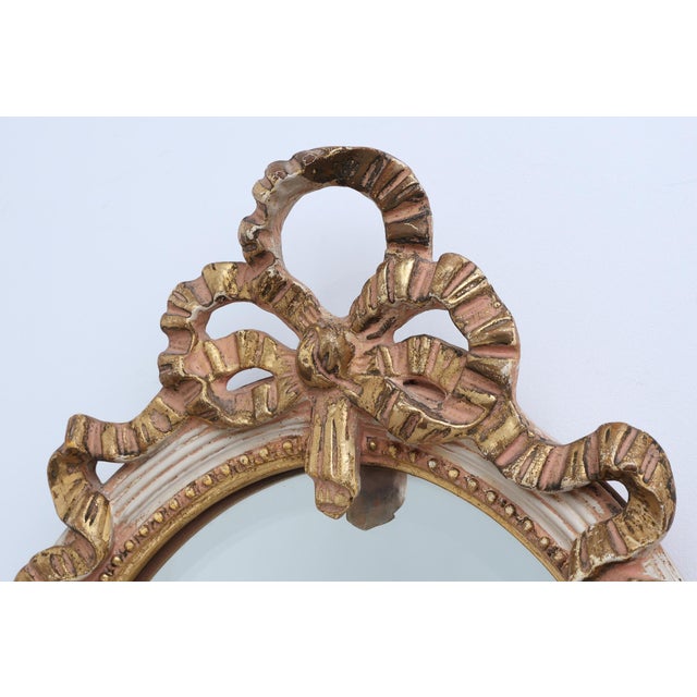 Wood Louis XVI Baroque Style Mirror in Carved Wood, France, 1950s For Sale - Image 7 of 12