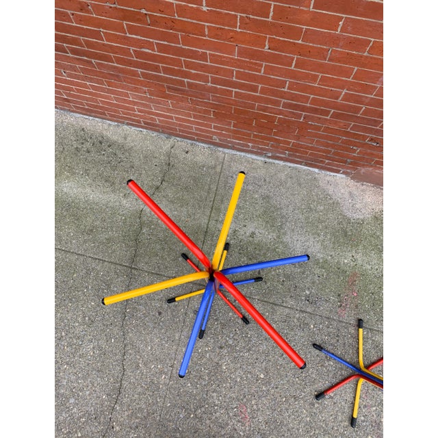 Red 1980s Italian Bent Metal Primary Color Coat Rack For Sale - Image 8 of 9