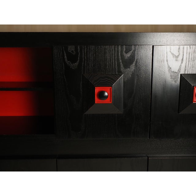 Vintage Brutalist Belgian Black and Red Cabinet, 1960 For Sale - Image 4 of 13