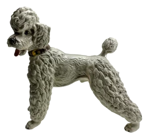 Antique Vienna Keramos Austria Porcelain Poodle, 1930s