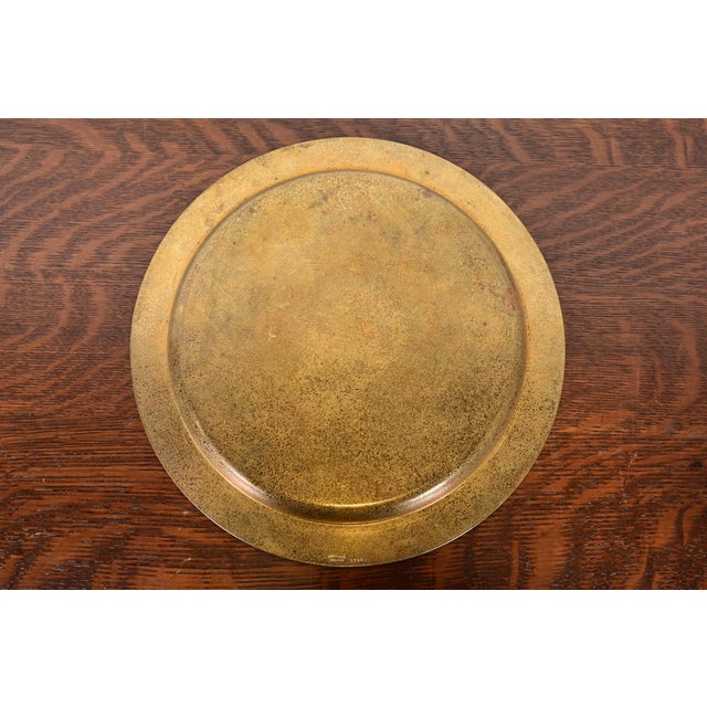 Tiffany Studios New York Bronze Doré Large Charger Plate or Tray With Decorative Border For Sale - Image 9 of 11