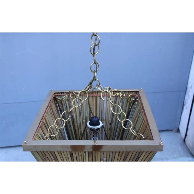 Chandelier in Brass and Bamboo, Italy, 1970s For Sale - Image 14 of 18
