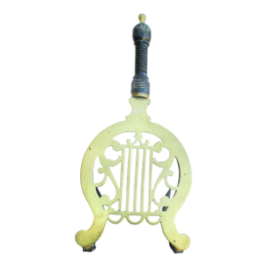 Antique 19th Century Iron and Brass Lyre Trivet