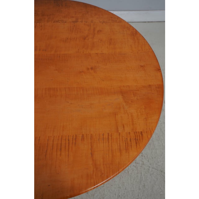 Tiger Maple Benchmade Round Dining Table For Sale - Image 11 of 12