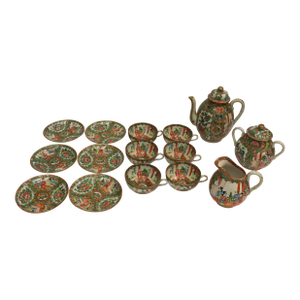 Circa 1891-1911 Chinese Export Rose Medallion Porcelain Tea Service
