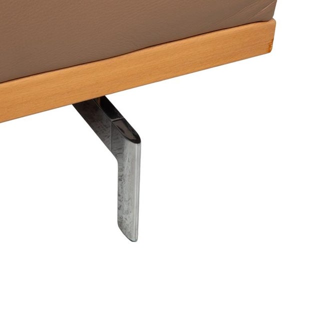 Model 24/7 Corner Sofa and Ottoman in Brown Leather, Wood and Chrome from Joop, Set of 2 For Sale - Image 9 of 18