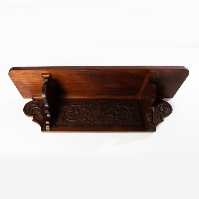 Brown Carved Shelf For Sale - Image 8 of 14
