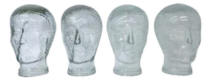 Vintage Glass Hat / Headphone Displays, 1970s, Set of 4