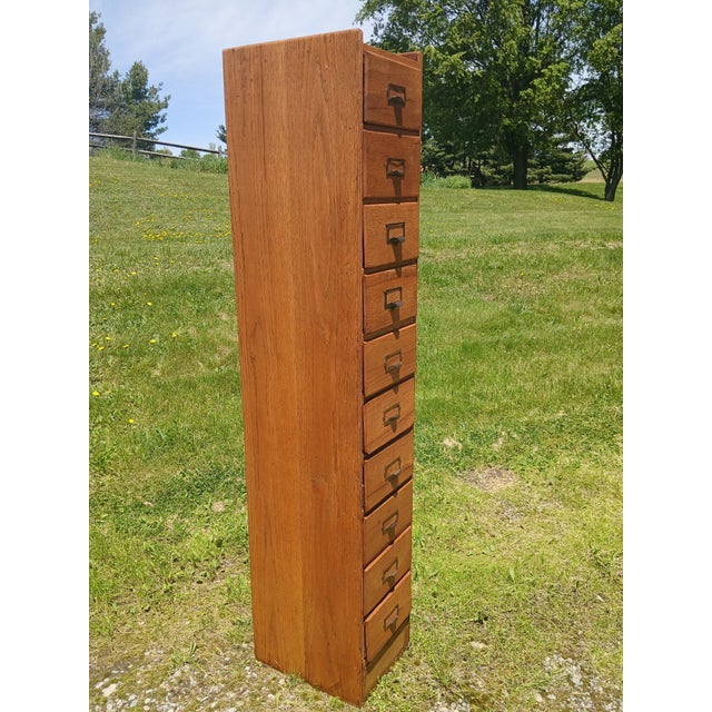 American Antique Oak 10 Drawer File or Storage Cabinet 1920s For Sale - Image 3 of 17