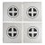 Vintage Black and White Cross Crest Graphic Cardboard Signs - Set of 4 For Sale