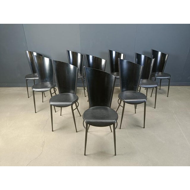 Post Modern Wooden Dining Chairs, 1980s, Set of 10 For Sale - Image 3 of 16