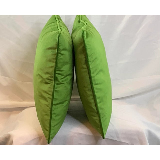 Contemporary Contemporary Italian Green Apple Velvet Pillows - A Pair For Sale - Image 3 of 7