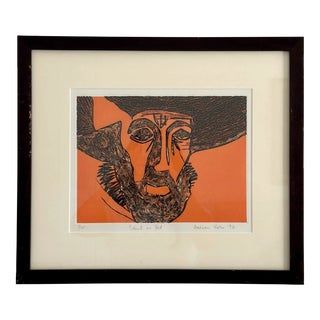 Saint in Red Etching, 5/15, Marian Korn 1976 For Sale