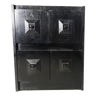 Black Brutalist Bar Cabinet, 1970s For Sale
