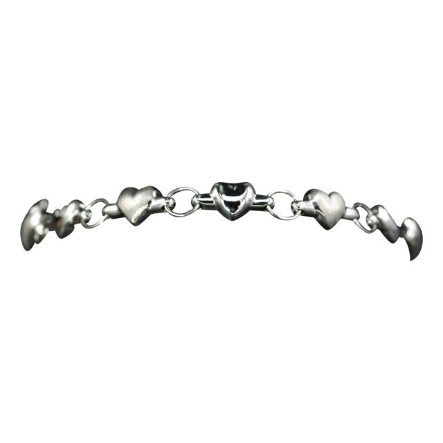 The Rovenna: Ladies Simple 14K Gold Heart Chain Bracelet For Sale