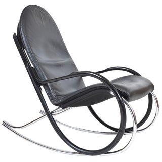 Nonna Rocking Chair in Chrome & Leather by Paul Tuttle for Strässle International, Switzerland, 1972 For Sale